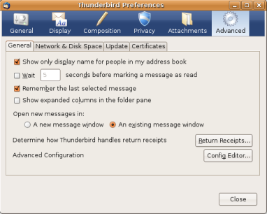 Thunderbird Advanced Preferences